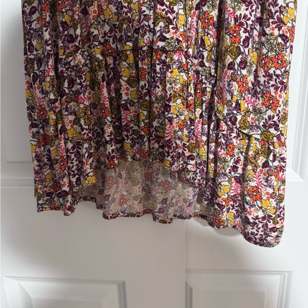 Old Navy Floral Midi Dress in Pink, Yellow, and Burgundy - Picture 3 of 5